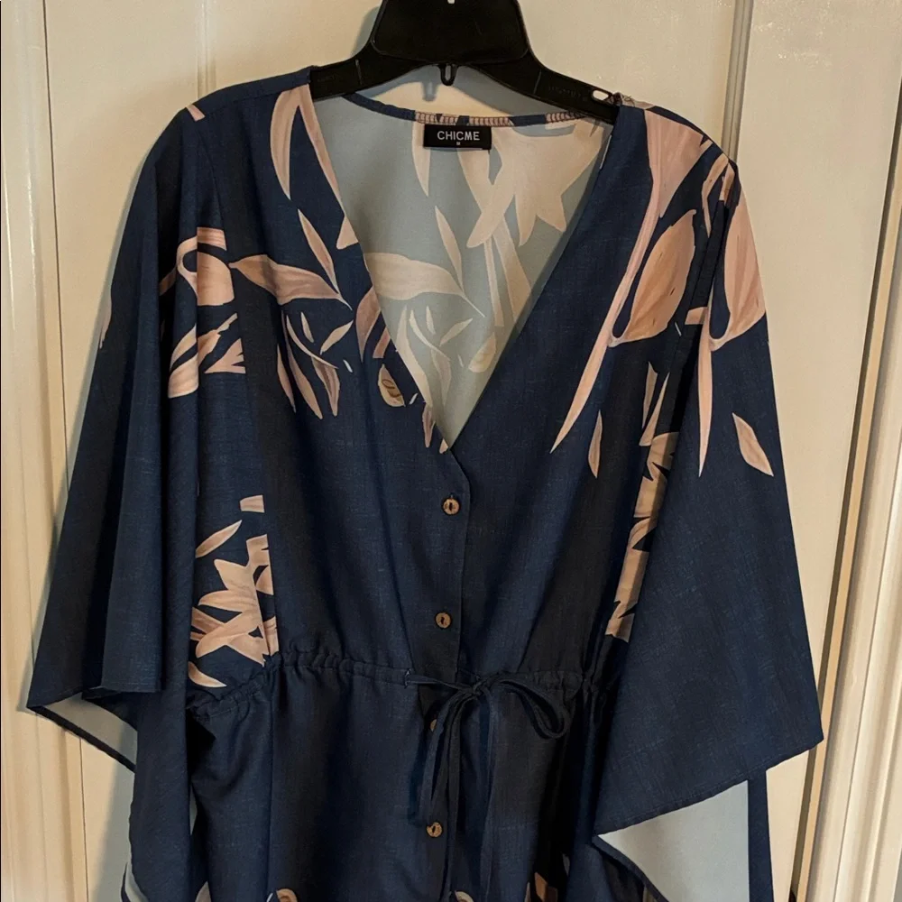 Chicwish Navy and Pink Floral Dress - Picture 3 of 4